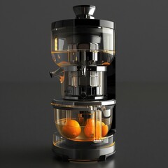 a high end vertical masticating juicer, technical, futuristic, robotic  - obrazy, fototapety, plakaty