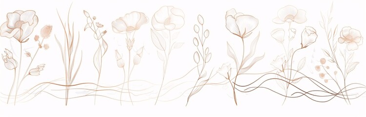 a line drawing of flowers