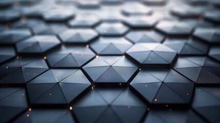 Modern technology innovation concept background with abstract black and silver polygons.