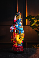 Krishna sculpture image, Closeup image of Lord Krishna