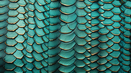Turquoise green texture of crocodile leather background - obrazy, fototapety, plakaty