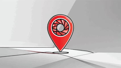 Vector Illustration of Pin Location Icons on White Background