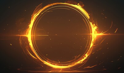 A glowing golden circular ring
