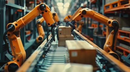 Automated precision, robot arms in assembly, package handling