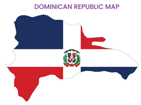 High detailed map of Dominican Republic. Outline map of Dominican Republic. North America