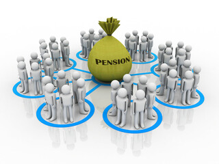 3d rendering retirement pension concept