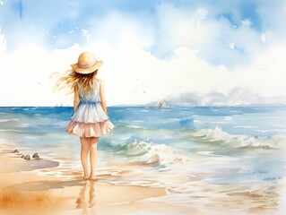 children playing on the beach