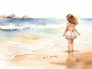 children playing on the beach