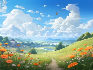 meadow with flowers