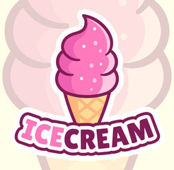 Clip art,icon,cartoon illustration with ice cream