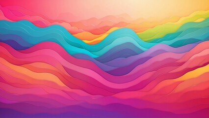 Colorful abstract gradient background wavy pastel rainbow colors, blue, pink, purple, multi color layered paper wave texture