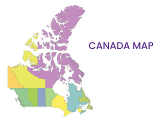 High detailed map of Canada. Outline map of Canada. North America