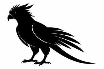 Galah black silhouette vector design .