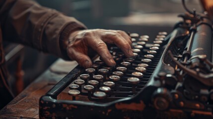 A Writer's Vintage Typewriter - obrazy, fototapety, plakaty