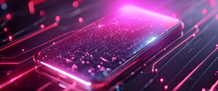 Edge computing revolutionizing mobile technology, minimalist view