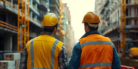 two architects visit the construction site