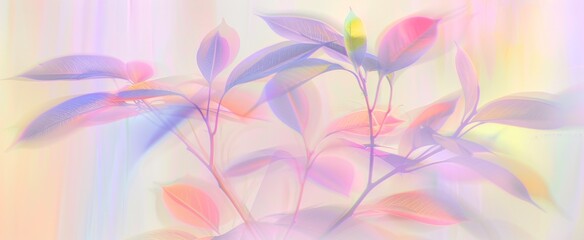 Fototapeta na wymiar Abstract Soft Pastel Botanical Artwork