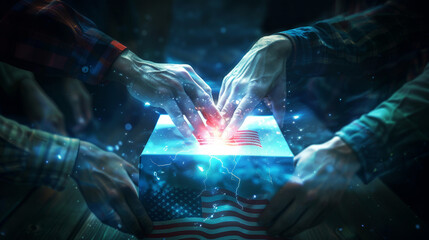 Votes Shaping Futures powerful image blending patriotism  - obrazy, fototapety, plakaty
