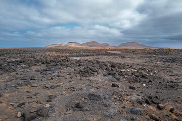 paysage volcanique sur l'île de Saint Vincent au Cap Vert en Afrique de l'Ouest
