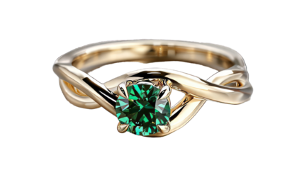 ring with green emerald