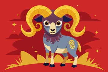 Aries horoscope sign in twelve zodiac. 