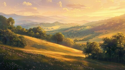 Fototapeta premium sunrise in the Hills