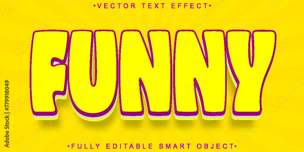 Poster cartoon yellow funny vector fully editable smart object text effect