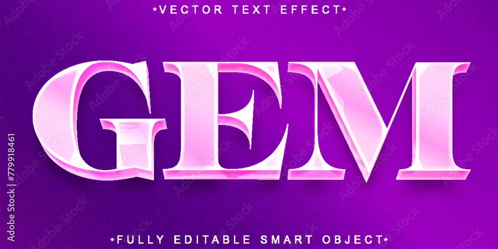 Poster pink shiny luxury gem vector fully editable smart object text effect