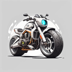 Future Motorcycle Illustration Design Very Cool
