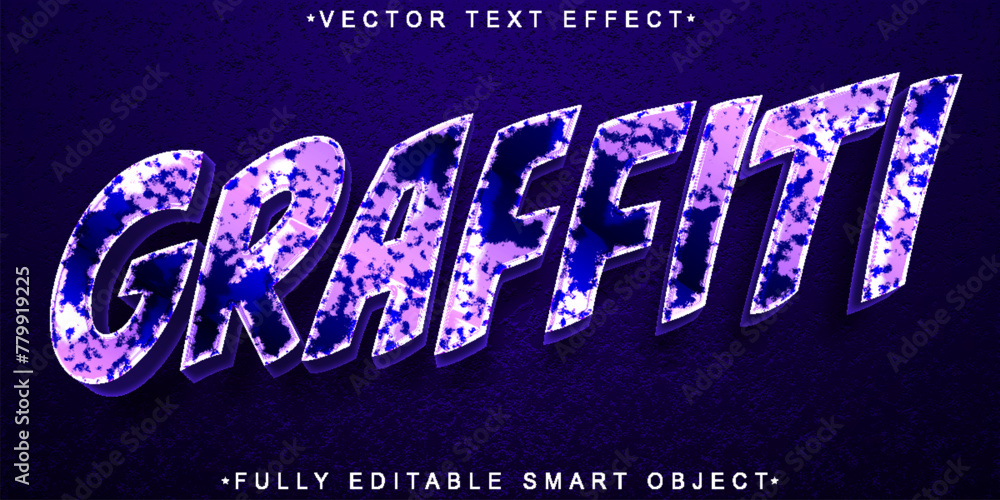 Poster colorful graffiti vector fully editable smart object text effect