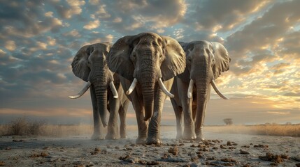 Fototapeta premium 3 elephants