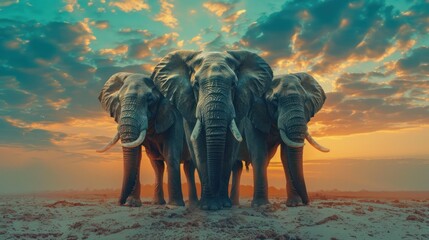 3 elephants