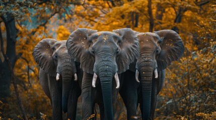 Fototapeta premium 3 elephants