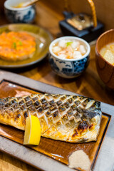 Japanese grill mackerel fish dish