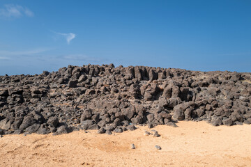 paysage volcanique sur l'île de Saint Vincent au Cap Vert en Afrique de l'Ouest