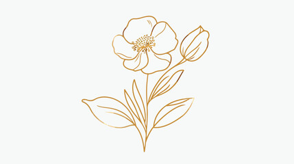 Outline flower icon isolated on white background