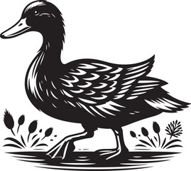 Duck Vector silhouette illustration