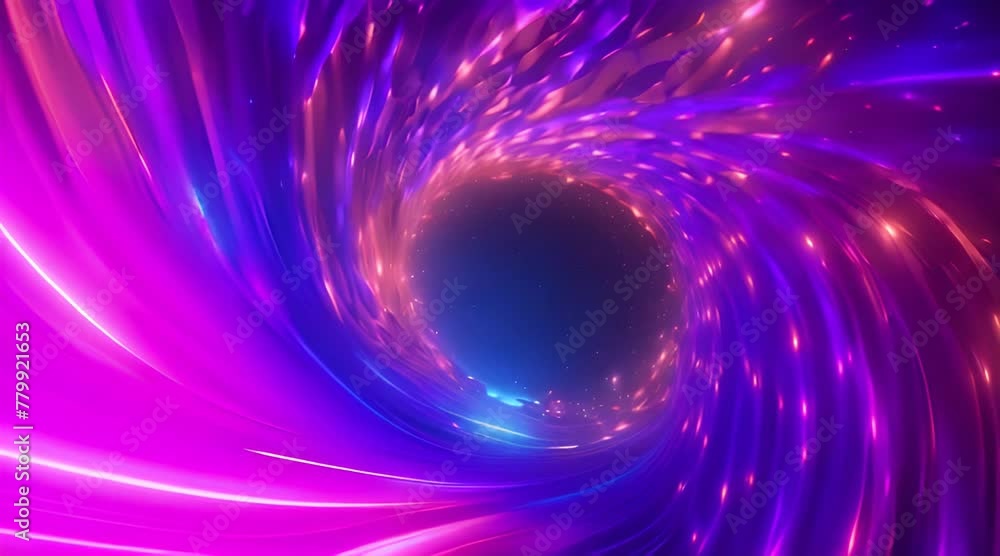 Aufkleber abstract blue hyper jump digital hyperspace with flow of bright particles beams motion in galaxy big
