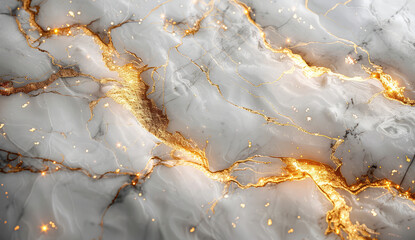 A closeup of marble with golden veins, showcasing the unique texture and pattern of natural stone. Created with Ai