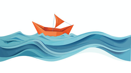 Paper boat illustration vector on a white background