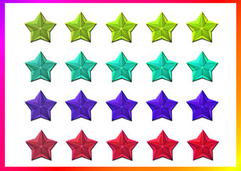 カラフルな星のアイコンセット3