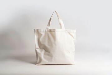 Eco-friendly canvas tote bag on a minimalist white background