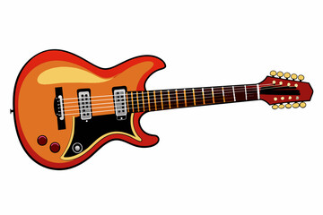 Guitar vector design on white background.