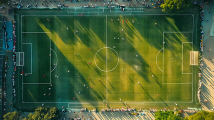 aerial view of soccer field