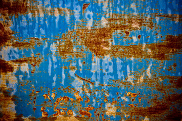 Blue rusted wet metal texture