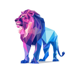 Lion, Low-poly, Ultra minimalistic illustration