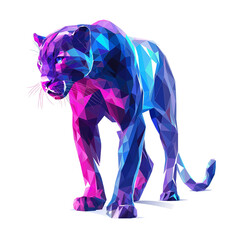 Panther, Low-poly, Ultra minimalistic illustration