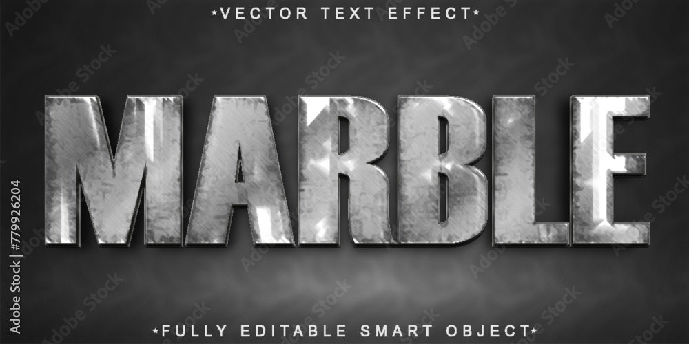 Poster gray marble vector fully editable smart object text effect