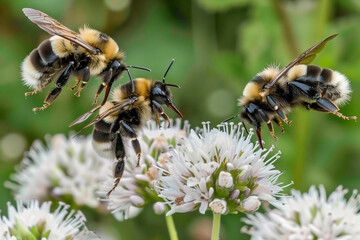 Group of bees on a flower
