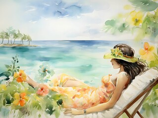woman on the beach